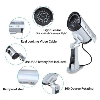 Waterproof Simulation Surveillance Camera with LED Flash Light(Black) - Simulated Cameras by buy2fix | Online Shopping UK | buy2fix
