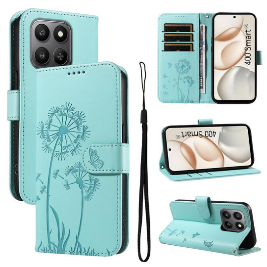 For Honor 400 Smart 5G Dandelion Embossed Pattern Flip Leather Phone Case(Green)