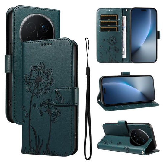 For Honor Magic8 Pro Dandelion Embossed Pattern Flip Leather Phone Case(Blue)