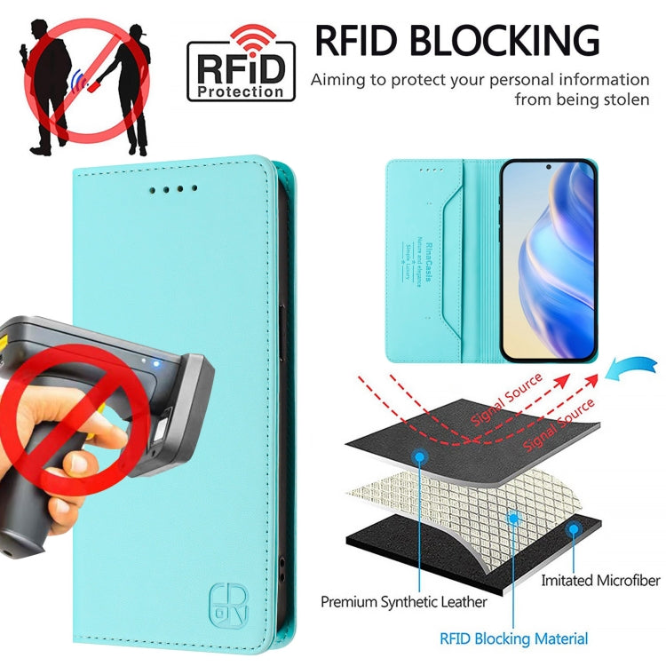 For Nothing CMF Phone 1 RC01 Dual-Folded Magnetic Suction RFID Leather Phone Case(Mint Green) - Nothing Cases by buy2fix | Online Shopping UK | buy2fix