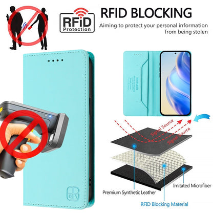 For Nothing CMF Phone 1 RC01 Dual-Folded Magnetic Suction RFID Leather Phone Case(Mint Green) - Nothing Cases by buy2fix | Online Shopping UK | buy2fix