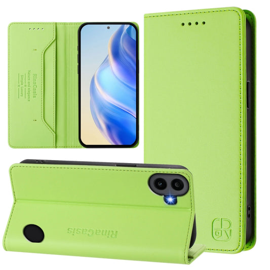 For Nothing CMF Phone 1 RC01 Dual-Folded Magnetic Suction RFID Leather Phone Case(Grass Green) - Nothing Cases by buy2fix | Online Shopping UK | buy2fix