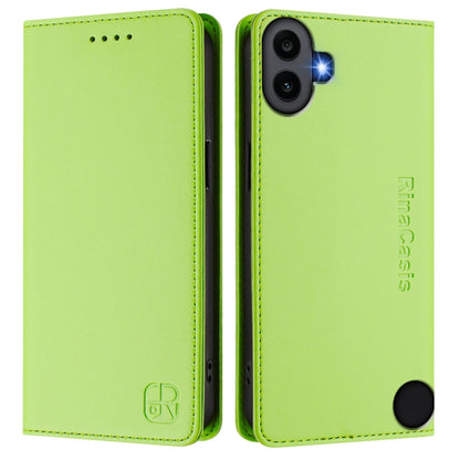 For Nothing CMF Phone 1 RC01 Dual-Folded Magnetic Suction RFID Leather Phone Case(Grass Green) - Nothing Cases by buy2fix | Online Shopping UK | buy2fix