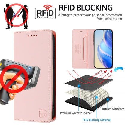 For Nothing CMF Phone 1 RC01 Dual-Folded Magnetic Suction RFID Leather Phone Case(Pink) - Nothing Cases by buy2fix | Online Shopping UK | buy2fix