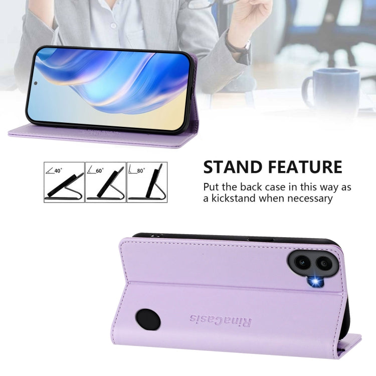 For Nothing CMF Phone 1 RC01 Dual-Folded Magnetic Suction RFID Leather Phone Case(Light Purple) - Nothing Cases by buy2fix | Online Shopping UK | buy2fix
