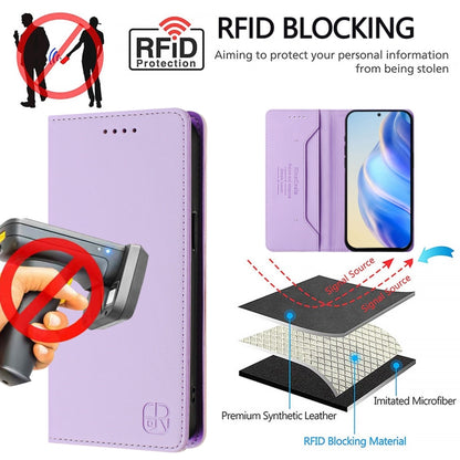 For Nothing CMF Phone 1 RC01 Dual-Folded Magnetic Suction RFID Leather Phone Case(Light Purple) - Nothing Cases by buy2fix | Online Shopping UK | buy2fix