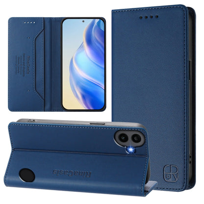 For Nothing CMF Phone 1 RC01 Dual-Folded Magnetic Suction RFID Leather Phone Case(Dark Blue) - Nothing Cases by buy2fix | Online Shopping UK | buy2fix