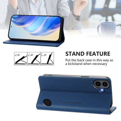 For Nothing CMF Phone 1 RC01 Dual-Folded Magnetic Suction RFID Leather Phone Case(Dark Blue) - Nothing Cases by buy2fix | Online Shopping UK | buy2fix