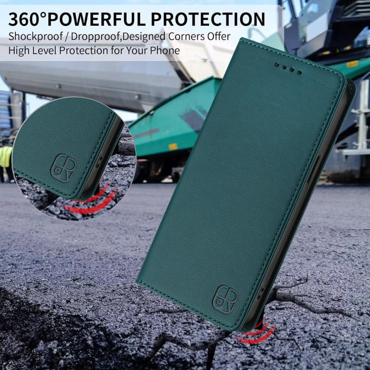 For Nothing CMF Phone 1 RC01 Dual-Folded Magnetic Suction RFID Leather Phone Case(Dark Green) - Nothing Cases by buy2fix | Online Shopping UK | buy2fix