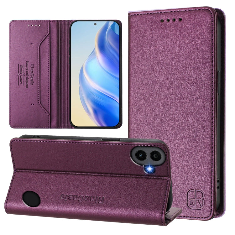 For Nothing CMF Phone 1 RC01 Dual-Folded Magnetic Suction RFID Leather Phone Case(Violet) - Nothing Cases by buy2fix | Online Shopping UK | buy2fix