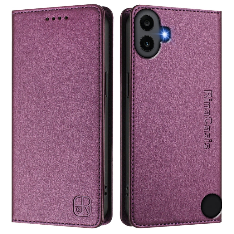 For Nothing CMF Phone 1 RC01 Dual-Folded Magnetic Suction RFID Leather Phone Case(Violet) - Nothing Cases by buy2fix | Online Shopping UK | buy2fix