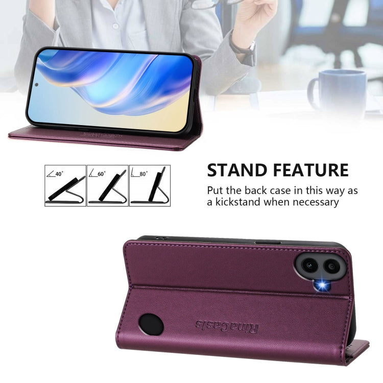 For Nothing CMF Phone 1 RC01 Dual-Folded Magnetic Suction RFID Leather Phone Case(Violet) - Nothing Cases by buy2fix | Online Shopping UK | buy2fix