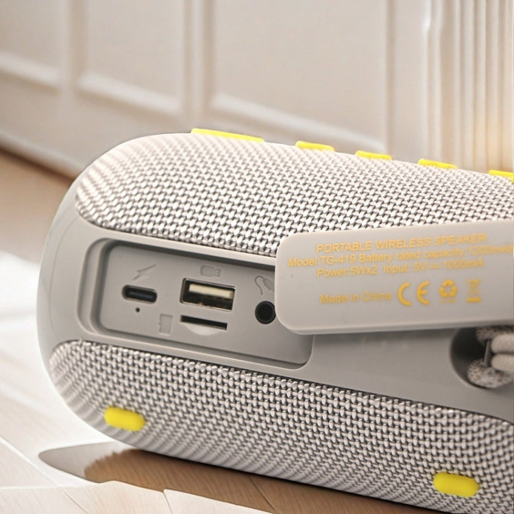 T&G TG419 Outdoor Portable Waterproof Handheld TWS Wireless Bluetooth Speaker(Grey) - Desktop Speaker by T&G | Online Shopping UK | buy2fix