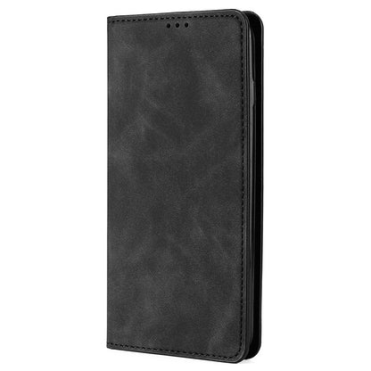 For Samsung Galaxy S25 5G Skin Feel Magnetic Leather Phone Case(Black) - Galaxy S25 5G Cases by buy2fix | Online Shopping UK | buy2fix