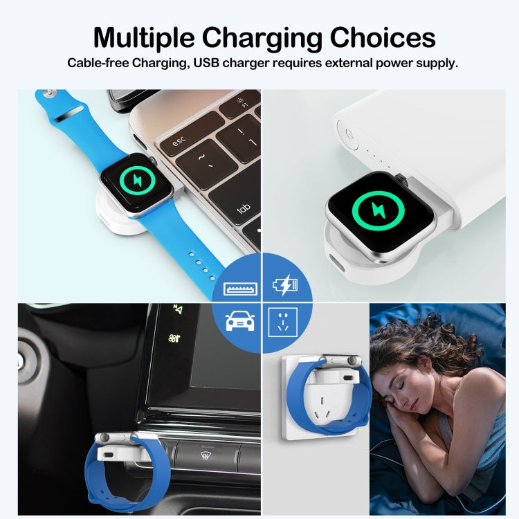 For Apple Watch Series A13 Portable Wireless Charger(White) - Charger / Holder by buy2fix | Online Shopping UK | buy2fix