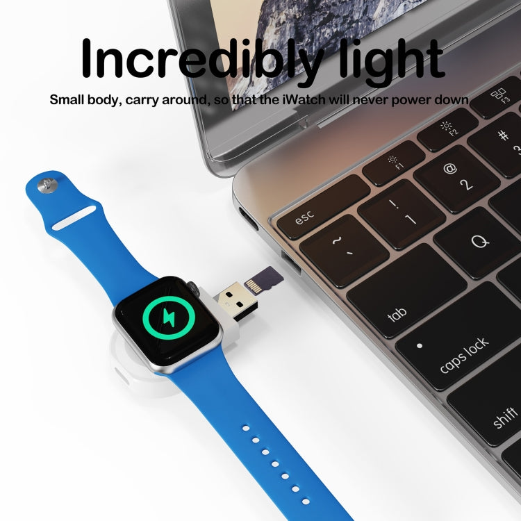 For Apple Watch Series A15 Portable Wireless Charger, Support Card Reader(White) - Charger / Holder by buy2fix | Online Shopping UK | buy2fix