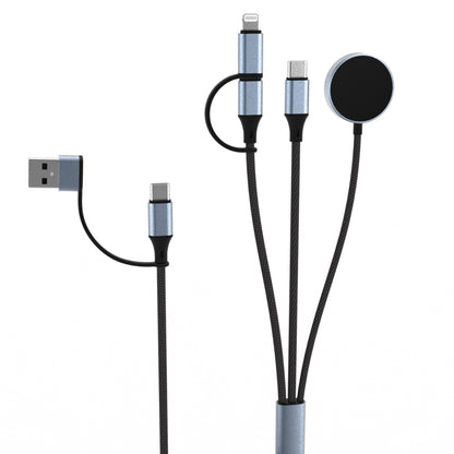 U33 1m PD100W USB-A / USB-C All in 1 Multifunctional Fast Charging Cable(Black Grey) - Multifunction Cable by buy2fix | Online Shopping UK | buy2fix