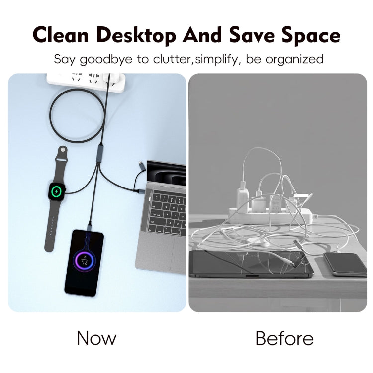 U33 1m PD100W USB-A / USB-C All in 1 Multifunctional Fast Charging Cable(Black Grey) - Multifunction Cable by buy2fix | Online Shopping UK | buy2fix