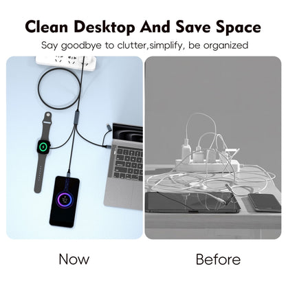 U33 1m PD100W USB-A / USB-C All in 1 Multifunctional Fast Charging Cable(Black Grey) - Multifunction Cable by buy2fix | Online Shopping UK | buy2fix