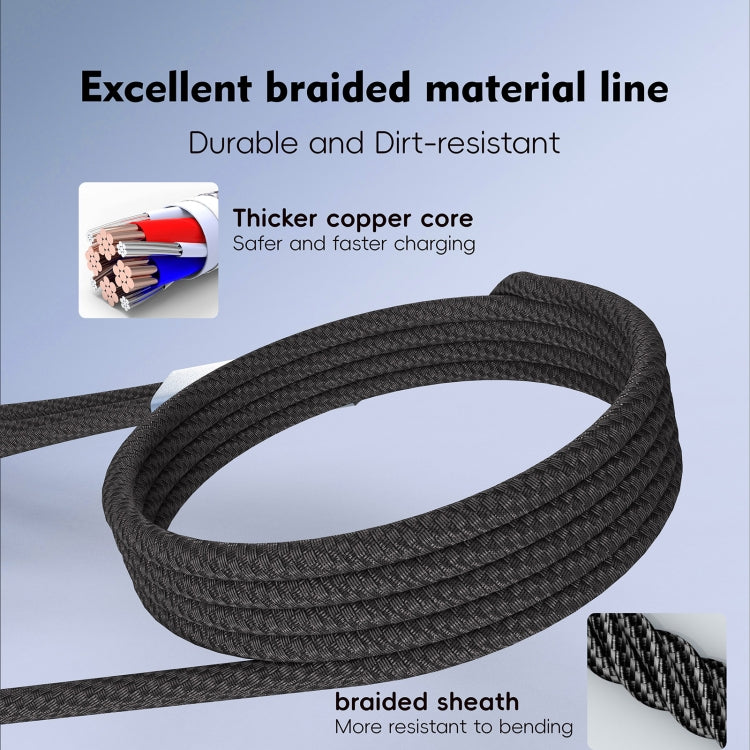 U33 1m PD100W USB-A / USB-C All in 1 Multifunctional Fast Charging Cable(Black Grey) - Multifunction Cable by buy2fix | Online Shopping UK | buy2fix