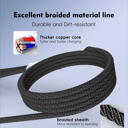 U33 1m PD100W USB-A / USB-C All in 1 Multifunctional Fast Charging Cable(Black Grey) - Multifunction Cable by buy2fix | Online Shopping UK | buy2fix