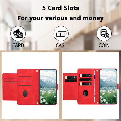 For Google Pixel 10 Pro XL Tulips Embossed Leather Phone Case with Lanyard(Red) - Google Cases by buy2fix | Online Shopping UK | buy2fix