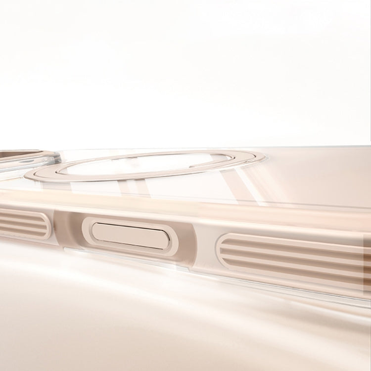 For iPhone 16 Pro Max Gear Plating PC 360 Ring Holder Magsafe Phone Case(Transparent) - iPhone 16 Pro Max Cases by buy2fix | Online Shopping UK | buy2fix