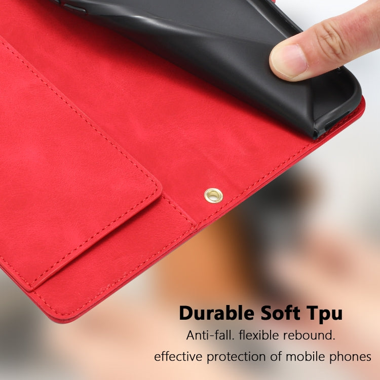 For Samsung Galaxy S25+ 5G Tulips Embossed Leather Phone Case with Lanyard(Red) by buy2fix