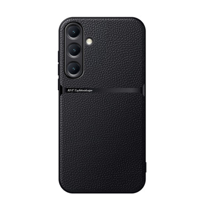 For Samsung Galaxy S25 5G Litchi Leather Magnetic Full Coverage Shockproof Phone Case(Black) by buy2fix