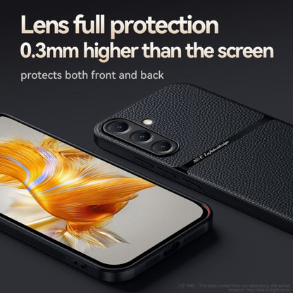 For Samsung Galaxy S25 5G Litchi Leather Magnetic Full Coverage Shockproof Phone Case(Black) by buy2fix