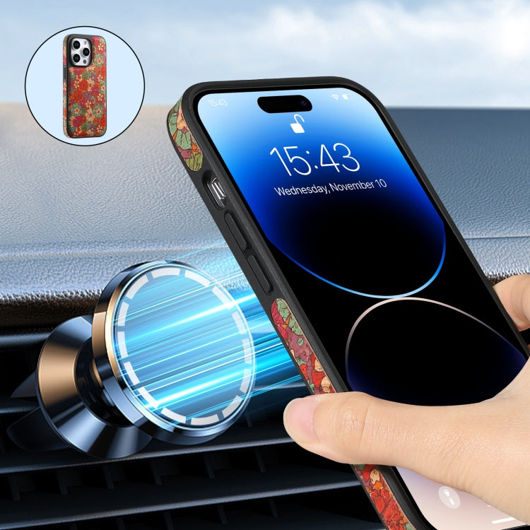 For iPhone 15 Denior D23 MagSafe Detachable Zipper Wallet Holder Phone Case(Red) - iPhone 15 Cases by Denior | Online Shopping UK | buy2fix