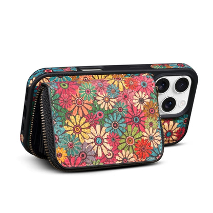 For iPhone 14 Pro Denior D23 MagSafe Detachable Zipper Wallet Holder Phone Case(Green) - iPhone 14 Pro Cases by Denior | Online Shopping UK | buy2fix