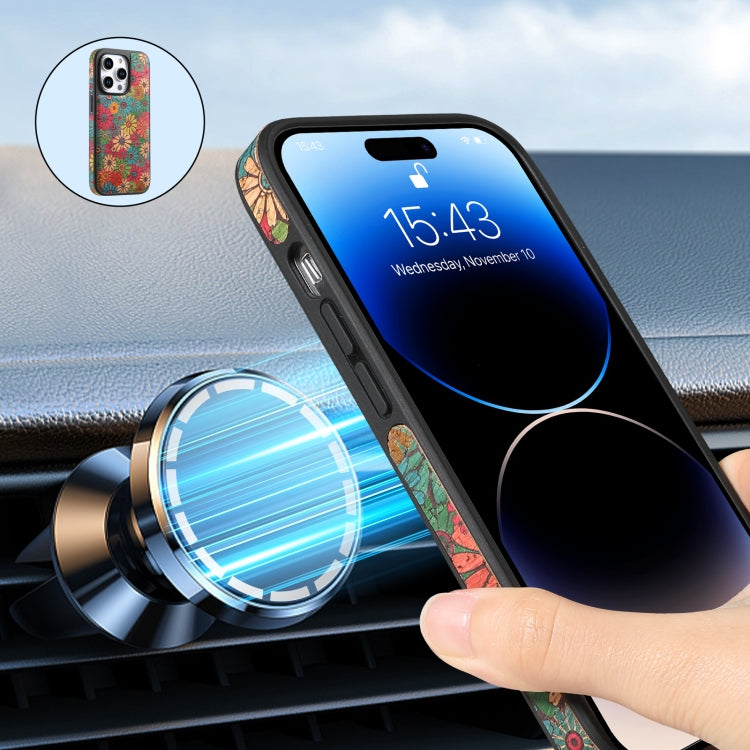 For iPhone 13 Pro Denior D23 MagSafe Detachable Zipper Wallet Holder Phone Case(Green) - iPhone 13 Pro Cases by Denior | Online Shopping UK | buy2fix