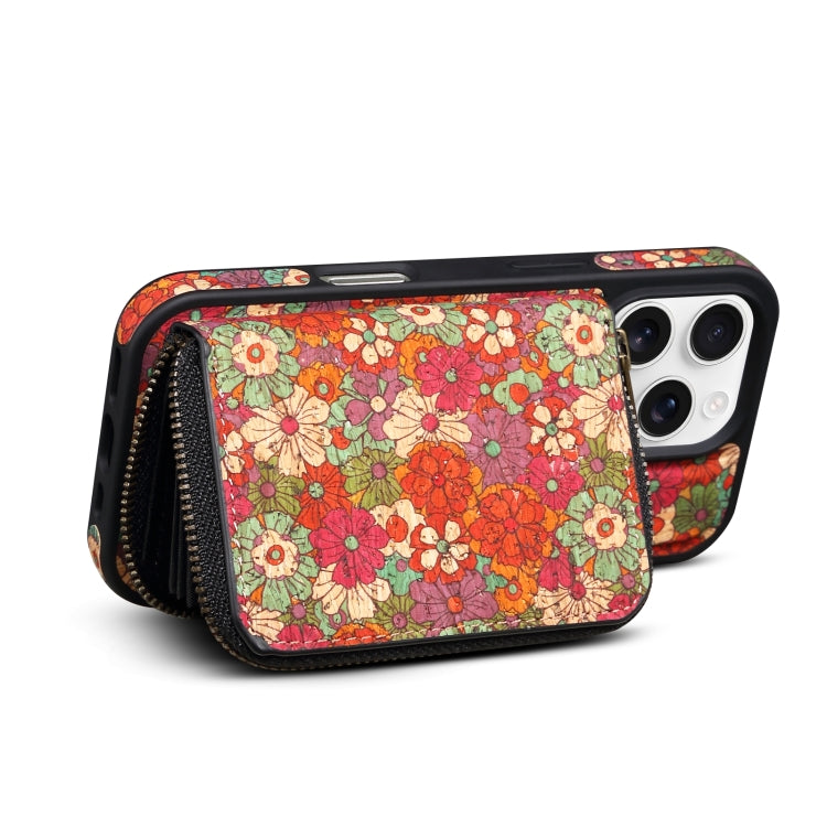 For iPhone 13 Denior D23 MagSafe Detachable Zipper Wallet Holder Phone Case(Red) - iPhone 13 Cases by Denior | Online Shopping UK | buy2fix