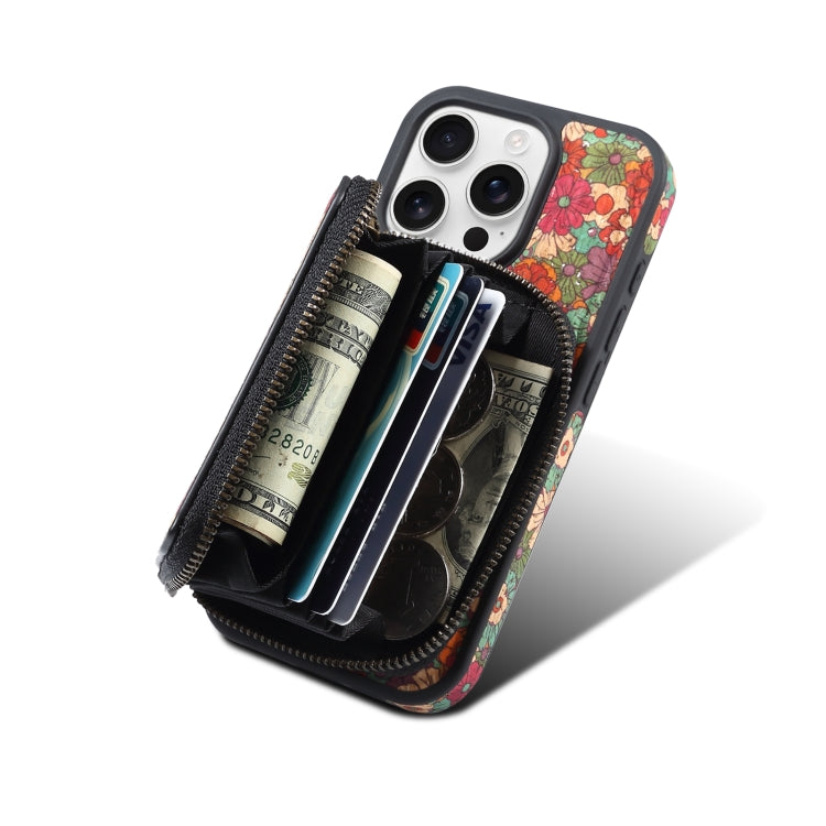 For iPhone 13 Denior D23 MagSafe Detachable Zipper Wallet Holder Phone Case(Red) - iPhone 13 Cases by Denior | Online Shopping UK | buy2fix