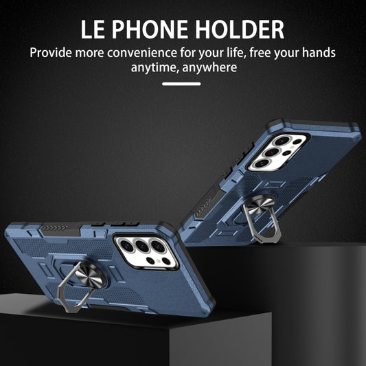 For Samsung Galaxy S25 Ultra 5G Ring Holder Armor Hybrid Phone Case(Blue) by buy2fix