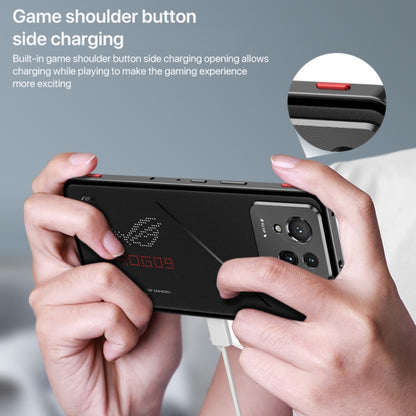 For  ASUS ROG Phone 9 Pro Snap Buckle Metal Frame Glass Back Panel Phone Case(Black) - ASUS Cases by buy2fix | Online Shopping UK | buy2fix