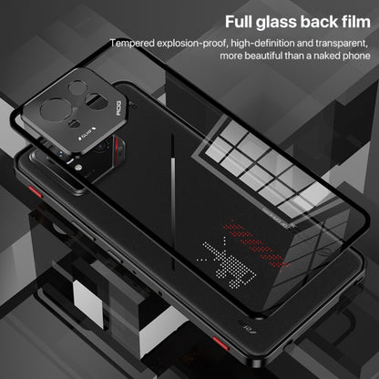 For  ASUS ROG Phone 9 Pro Snap Buckle Metal Frame Glass Back Panel Phone Case(Silver) - ASUS Cases by buy2fix | Online Shopping UK | buy2fix