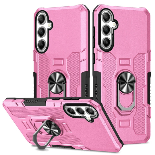 For Samsung Galaxy A16 5G Ring Holder Armor Hybrid Phone Case(Pink)