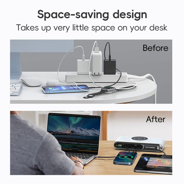 F9A 6 in 1 72W Multifunctional Smart Charger with LED Ambient Light, Plug:UK Plug - Multifunction Charger by buy2fix | Online Shopping UK | buy2fix