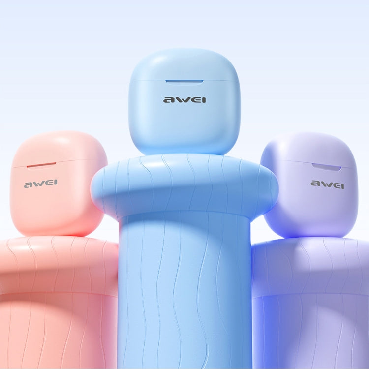 awei T68 ENC Noise Reduction Wireless Bluetooth Gaming Earphone(Pink) - Bluetooth Earphone by awei | Online Shopping UK | buy2fix