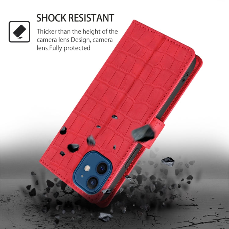 For Samsung Galaxy S25 5G Skin Feel Crocodile Magnetic Clasp Leather Phone Case(Red) - Galaxy S25 5G Cases by buy2fix | Online Shopping UK | buy2fix