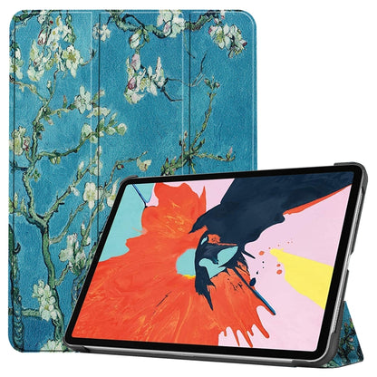 For iPad Air 11 2024 / 2022 / 2020 10.9 Colored Drawing Horizontal Flip Leather Case with Three-folding Holder & Sleep / Wake-up Function(Apricot Flower) - iPad Air (2022) / (2020) 10.9 Cases by buy2fix | Online Shopping UK | buy2fix