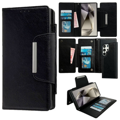 For Samsung Galaxy S25 Ultra 5G Multifunctional 7-Card Wallet Leather Phone Case(Black) by buy2fix