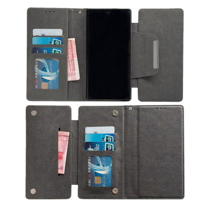 For Samsung Galaxy S25 Ultra 5G Multifunctional 7-Card Wallet Leather Phone Case(Grey) by buy2fix