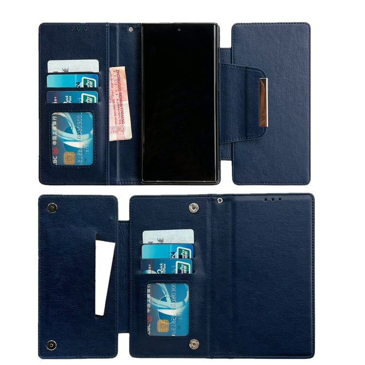 For Samsung Galaxy S25+ 5G Multifunctional 7-Card Wallet Leather Phone Case(Royal Blue) by buy2fix