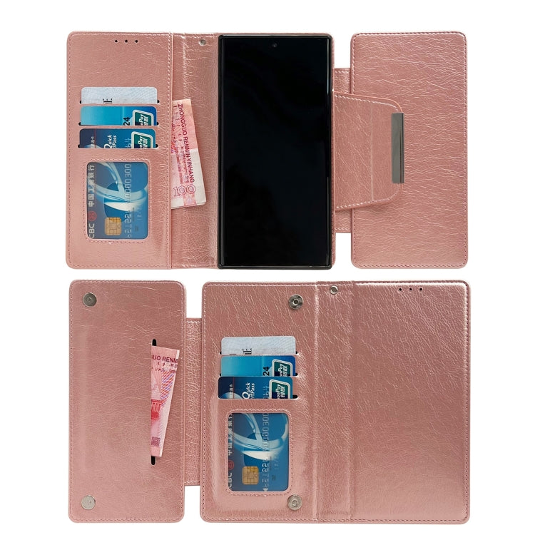 For Samsung Galaxy S25 5G Multifunctional 7-Card Wallet Leather Phone Case(Rose Gold) by buy2fix