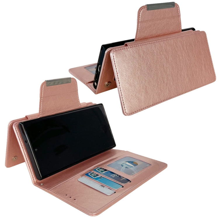 For Samsung Galaxy S25 5G Multifunctional 7-Card Wallet Leather Phone Case(Rose Gold) by buy2fix