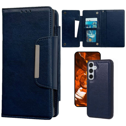 For Samsung Galaxy S25 5G Multifunctional 7-Card Wallet Leather Phone Case(Royal Blue) by buy2fix