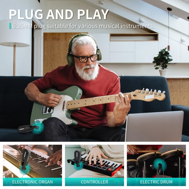 XTUGA JTSY23 UHF Wireless Guitar Receiver Pickup Adapter(Black) - Guitar Tuner Accessories by XTUGA | Online Shopping UK | buy2fix